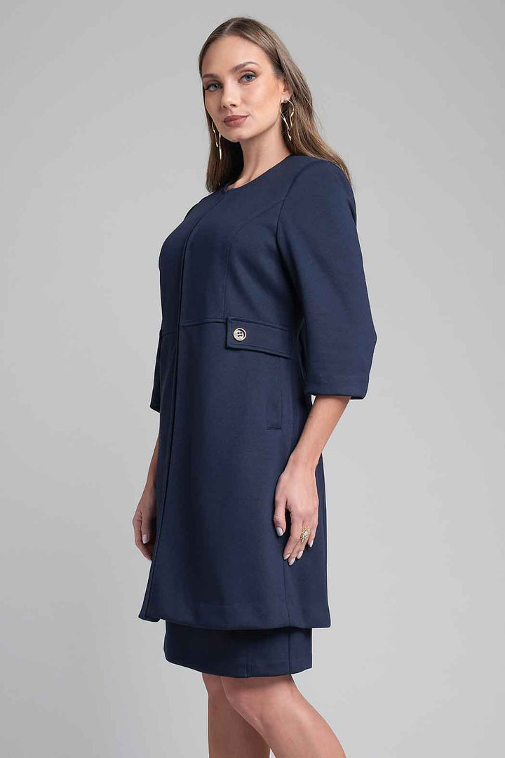 Vestido Liso Con Saco Largo