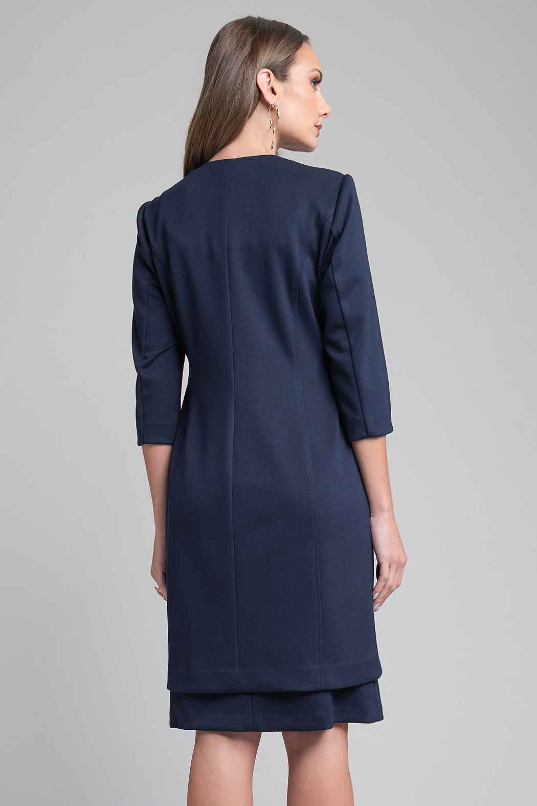 Vestido Liso Con Saco Largo