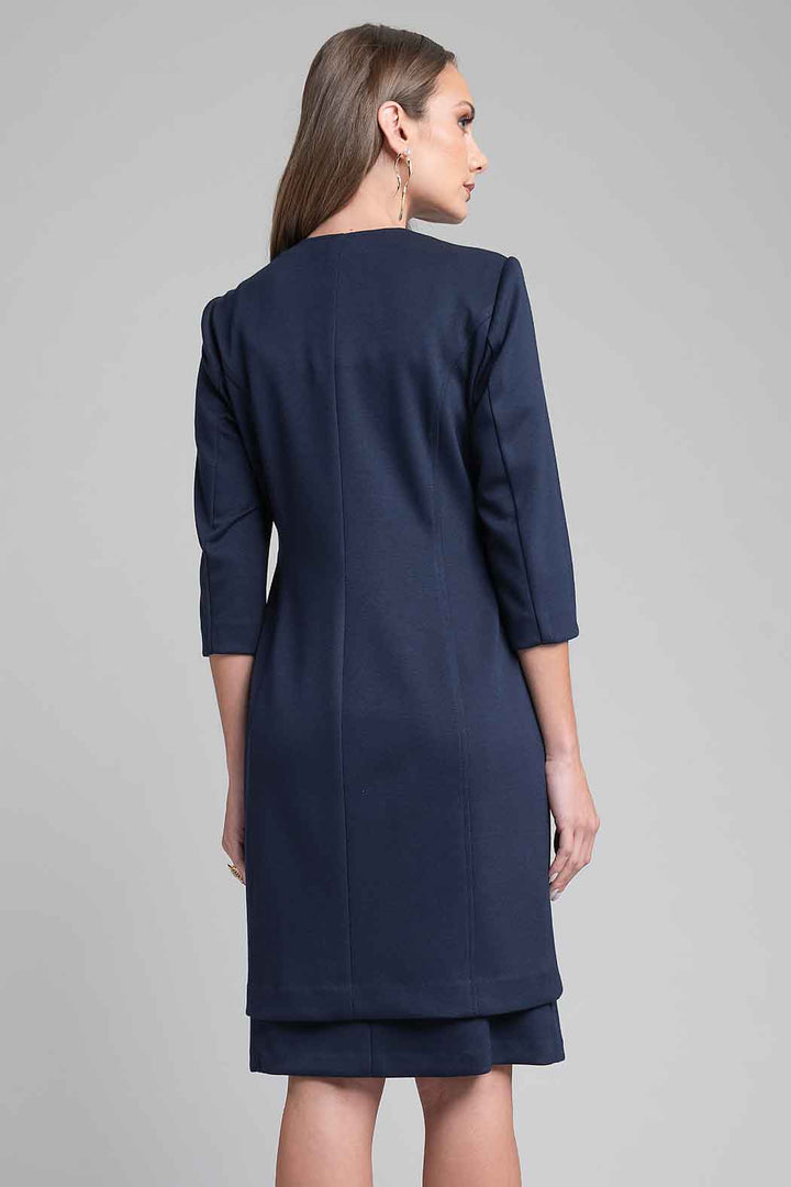 Vestido Liso Con Saco Largo