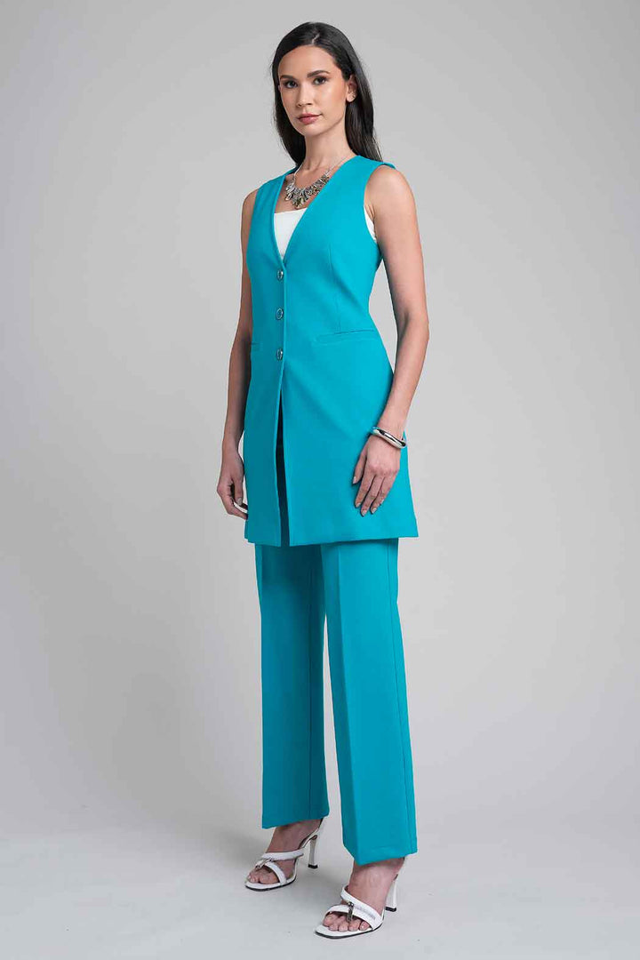 Conjunto De Pantalon Con Chaleco Largo