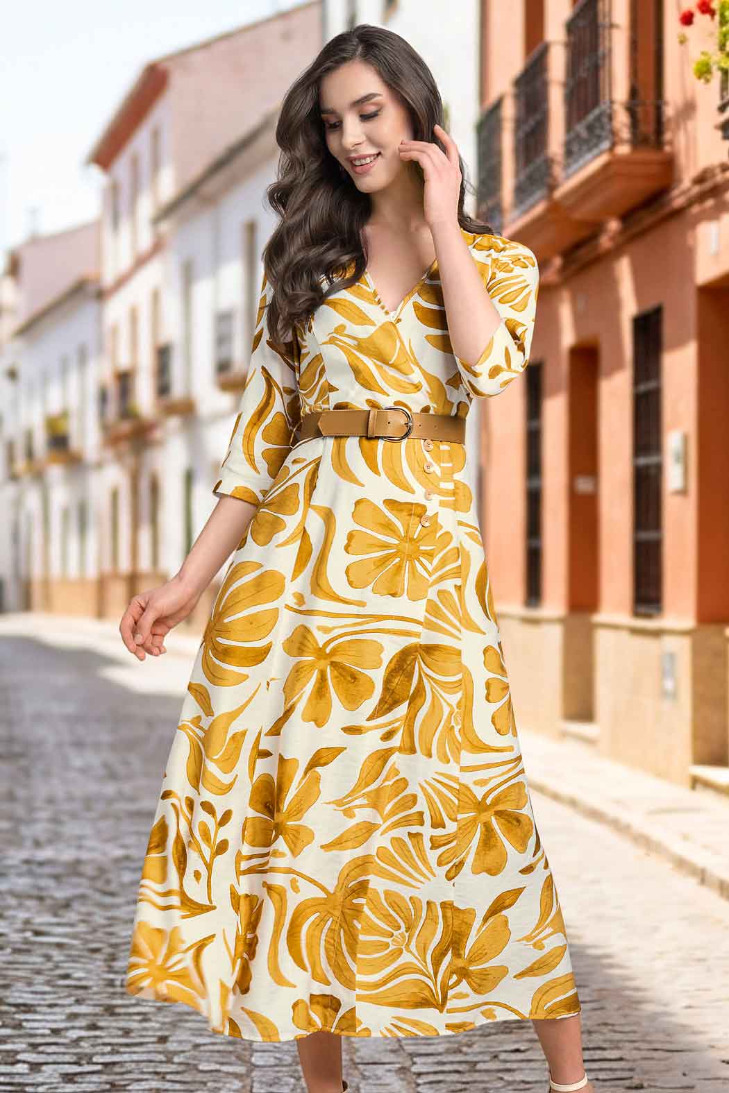 Maxi Vestido Con Estampado Floral