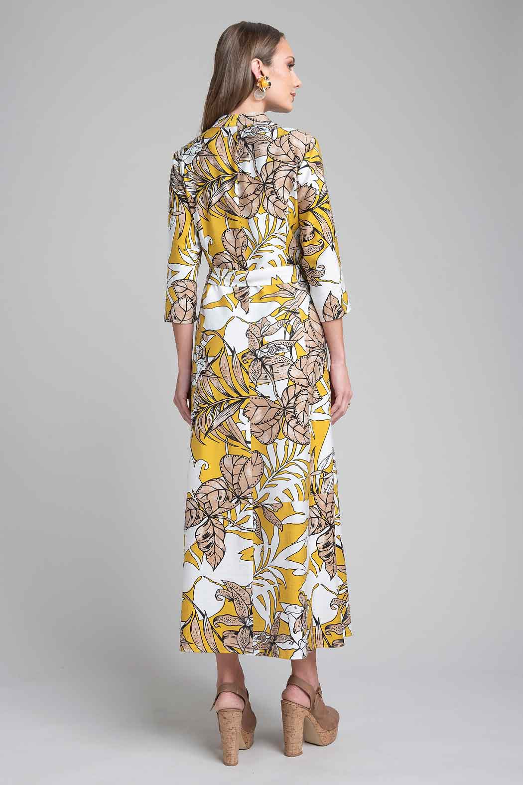 Vestido Estampado De Hojas
