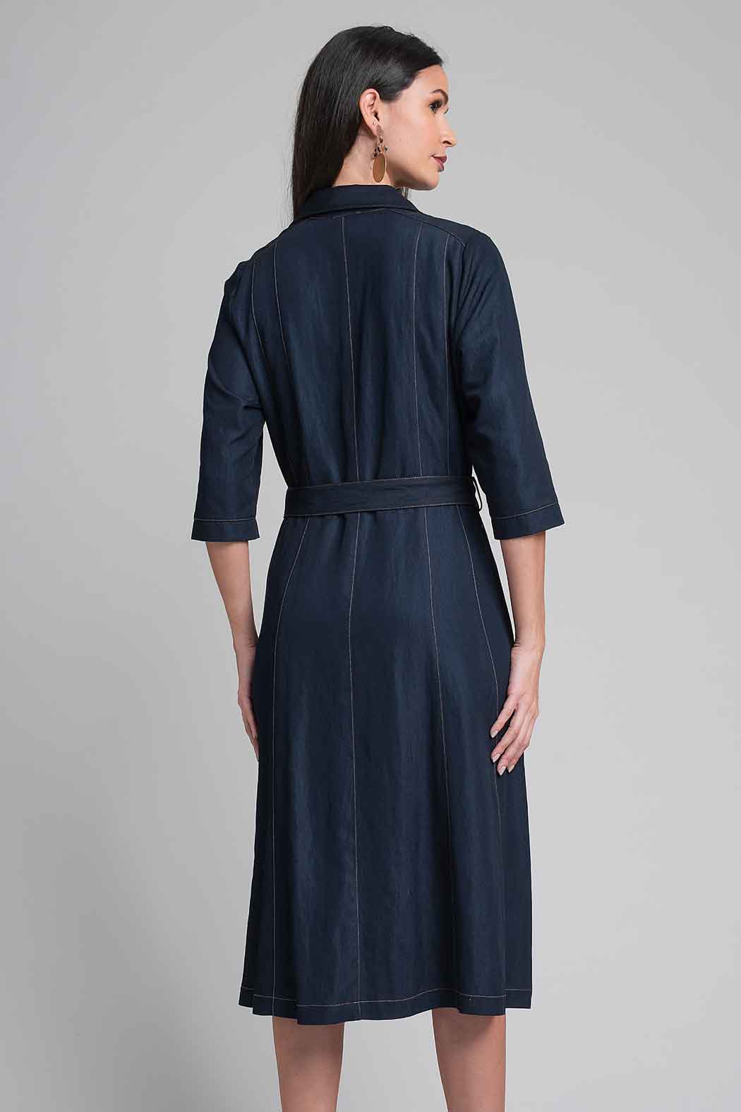 Vestido Camisero Con Cinturon