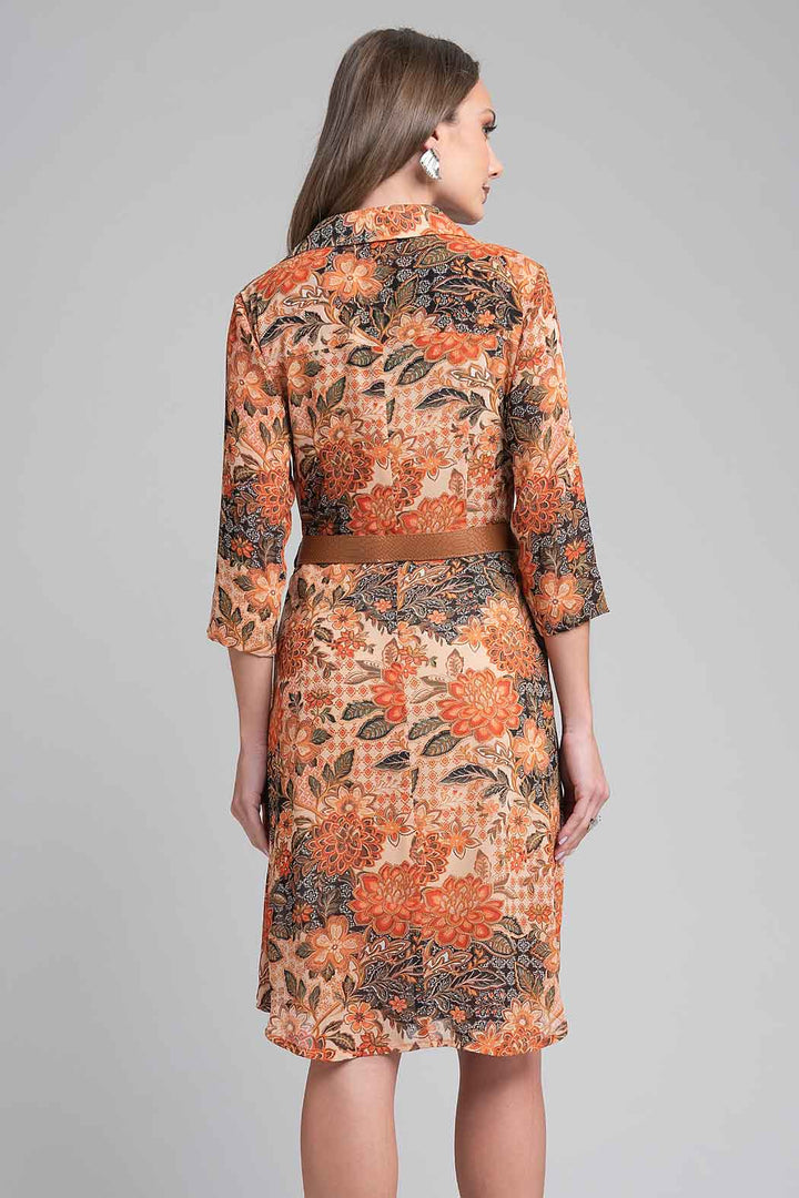 Vestido Estampado Con Escote En V