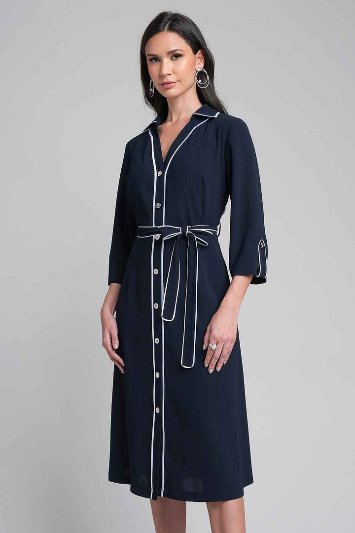 Maxi Vestido Camisero Con Cuello Sport