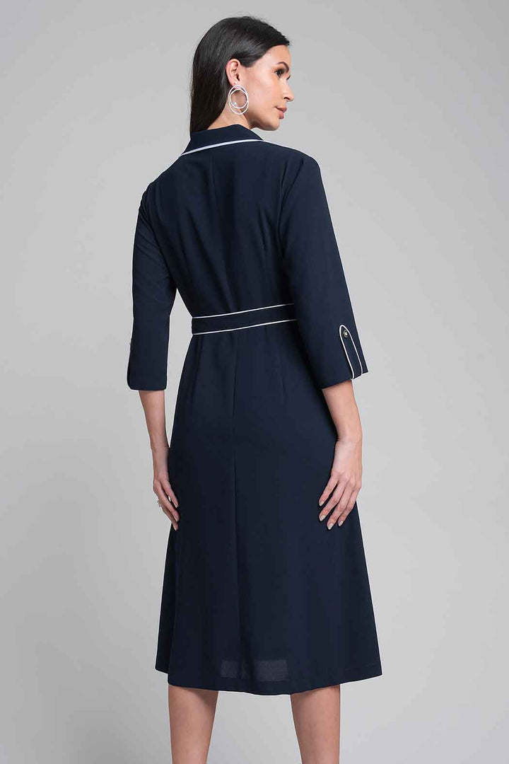 Maxi Vestido Camisero Con Cuello Sport