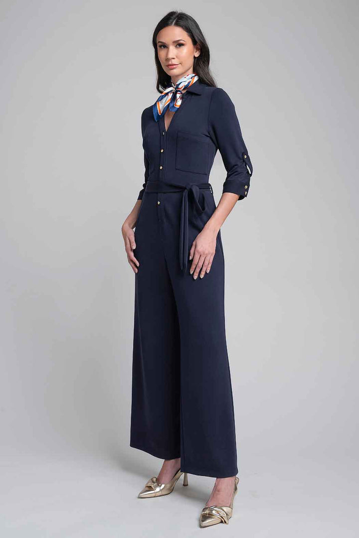 Jumpsuit Liso Con Manga 3/4