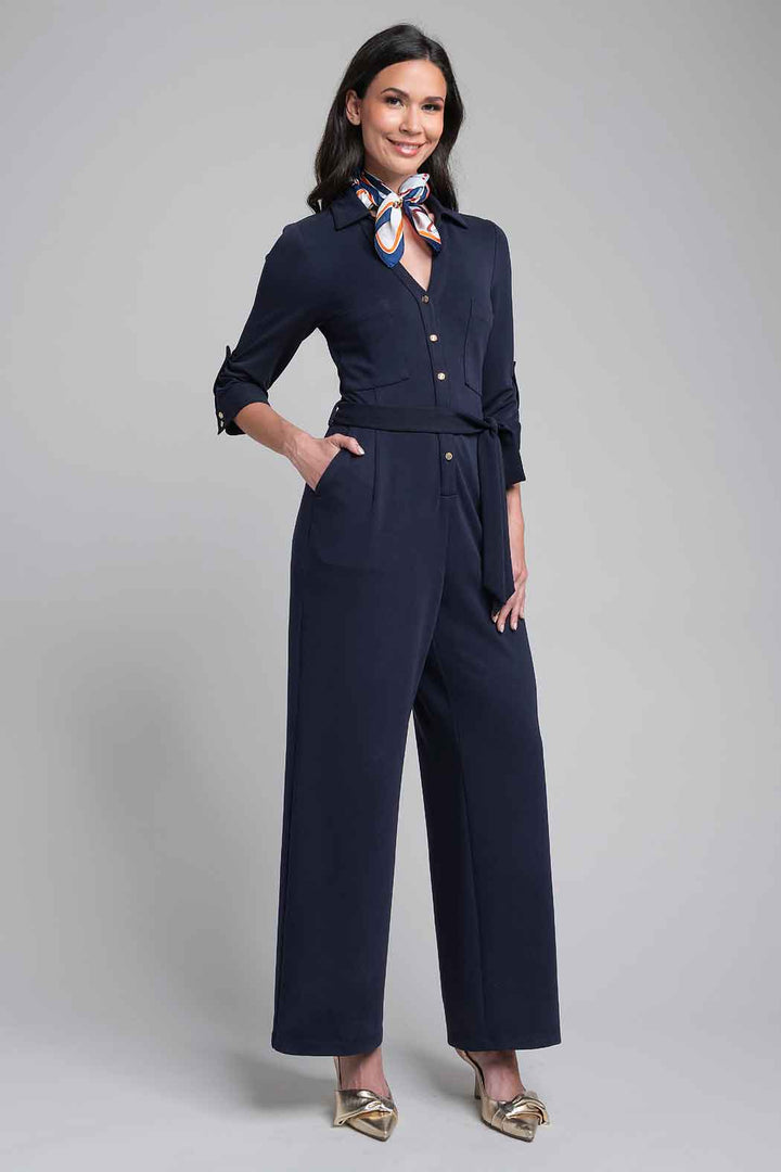 Jumpsuit Liso Con Manga 3/4