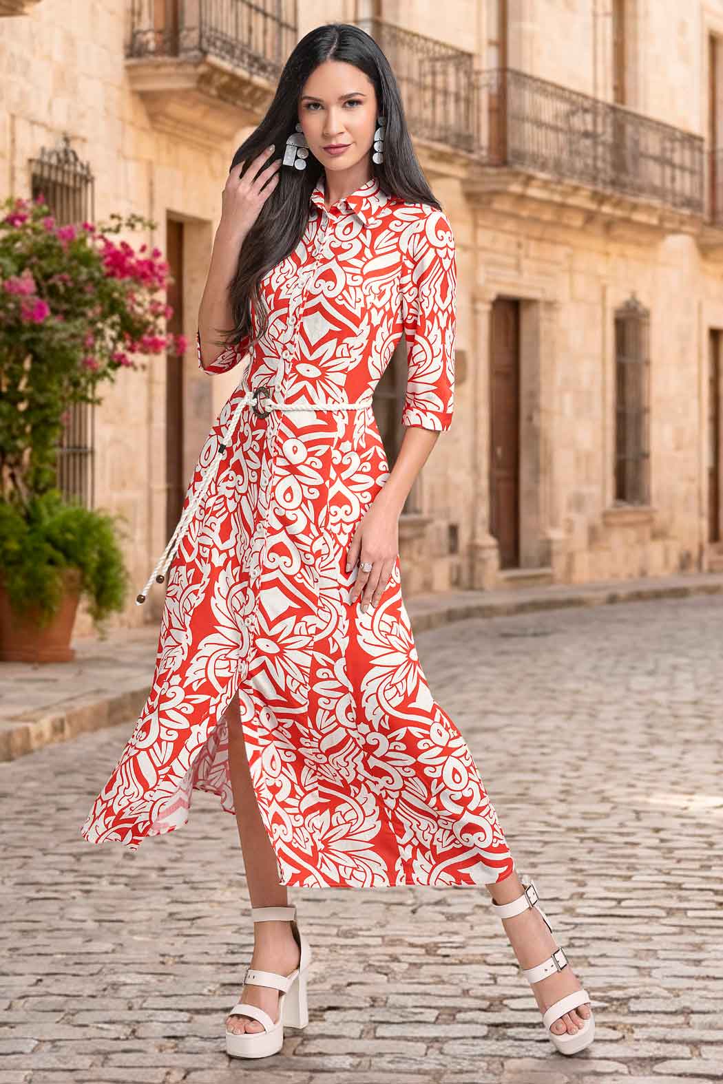 Vestido Camisero Estampado