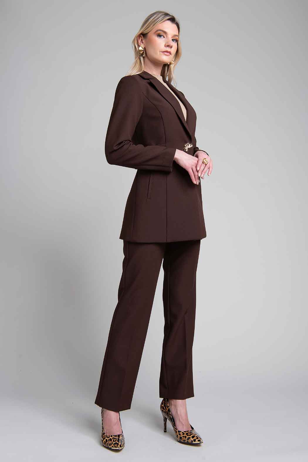 Conjunto De Pantalon Con Saco Largo