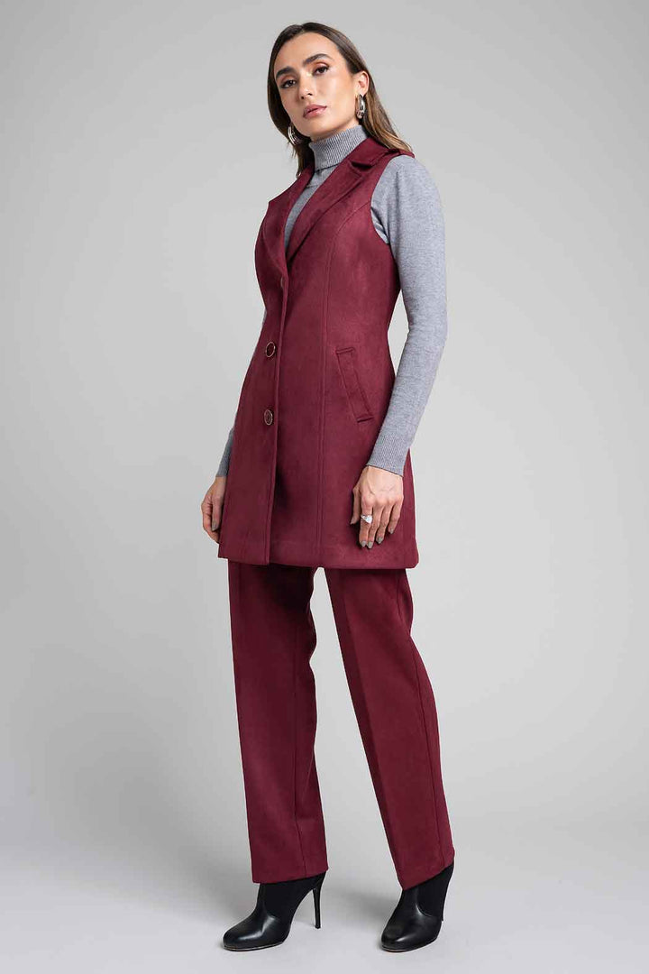 Conjunto De Pantalon Con Chaleco Largo