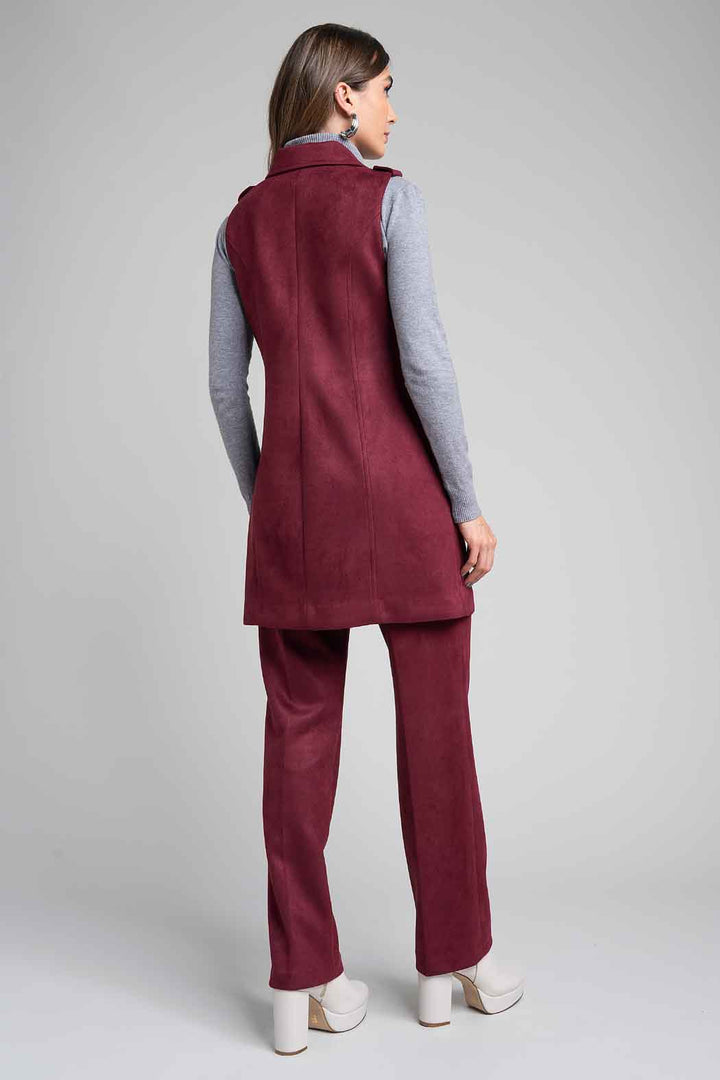 Conjunto De Pantalon Con Chaleco Largo