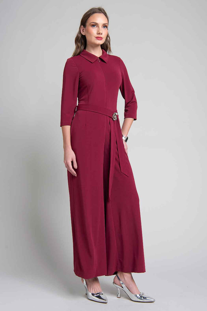 Jumpsuit Con Manga 3/4 Y Cinturon