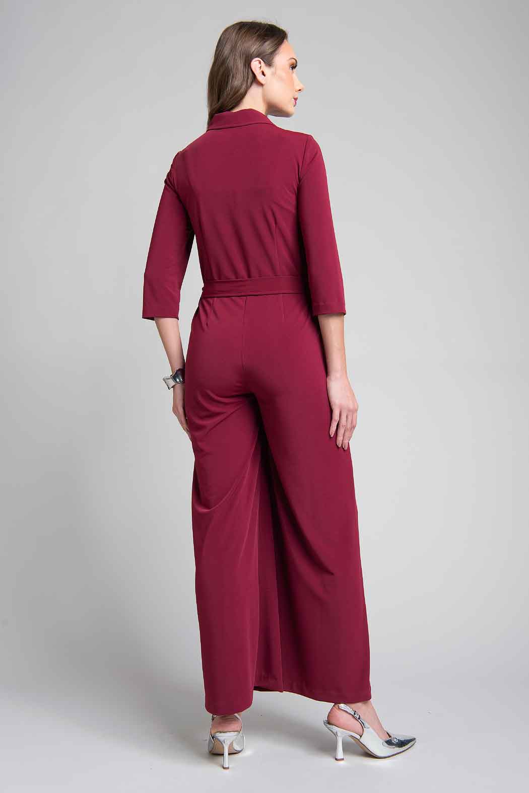 Jumpsuit Con Manga 3/4 Y Cinturon