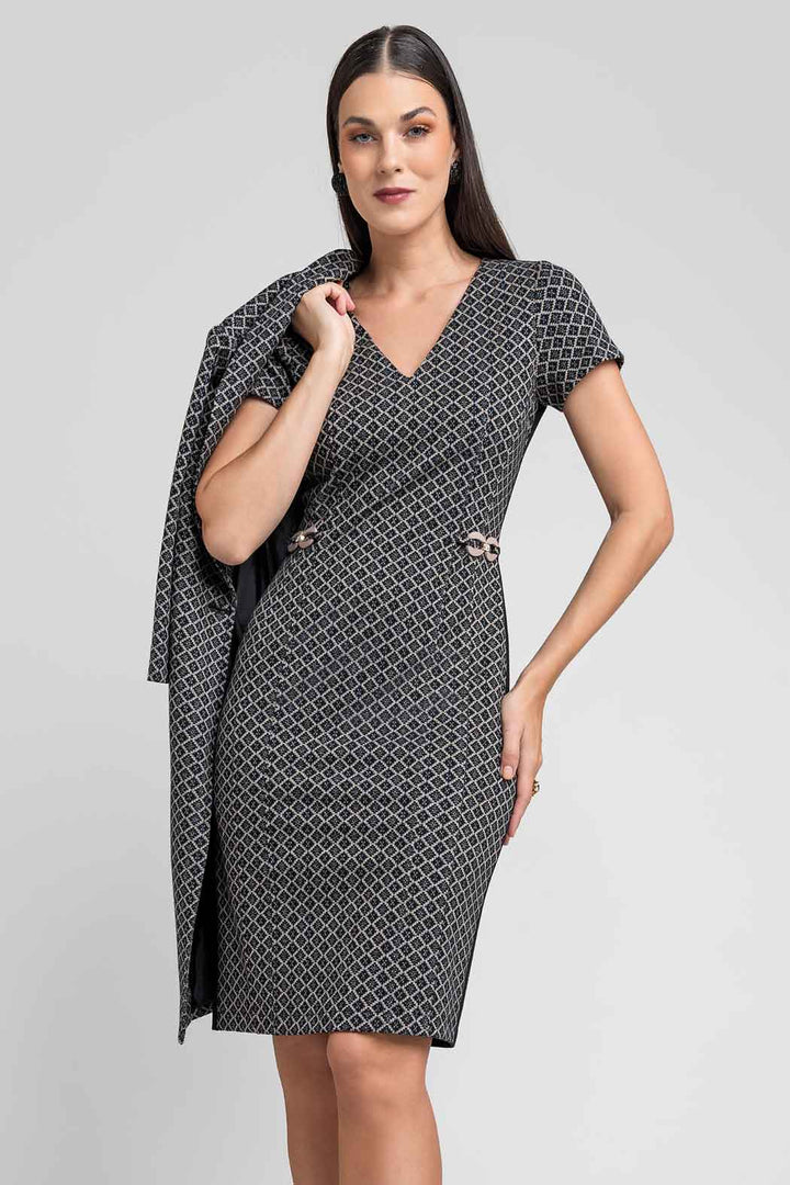 Vestido Con Saco Largo Estampado
