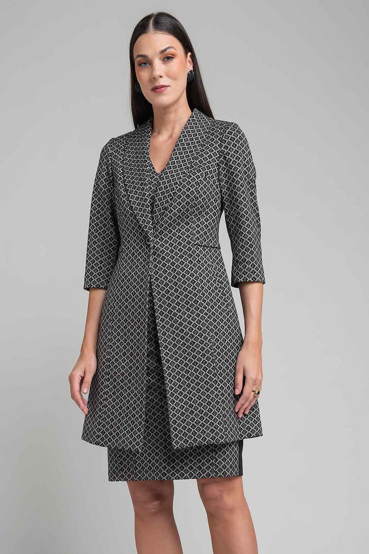 Vestido Con Saco Largo Estampado
