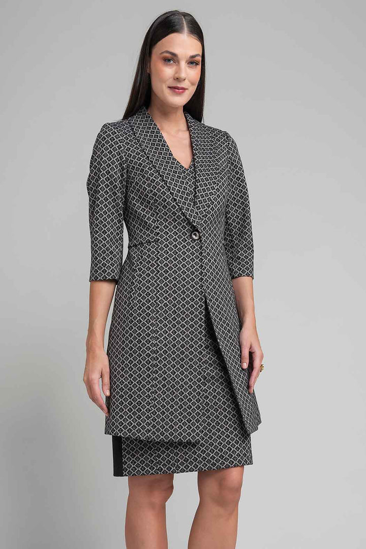 Vestido Con Saco Largo Estampado
