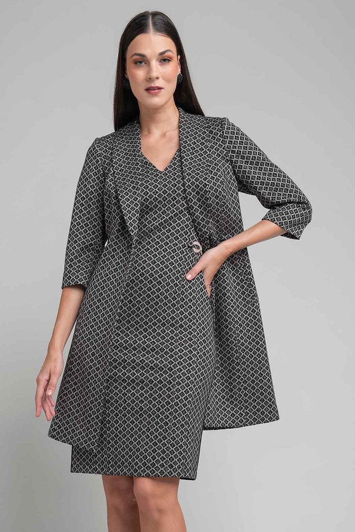 Vestido Con Saco Largo Estampado
