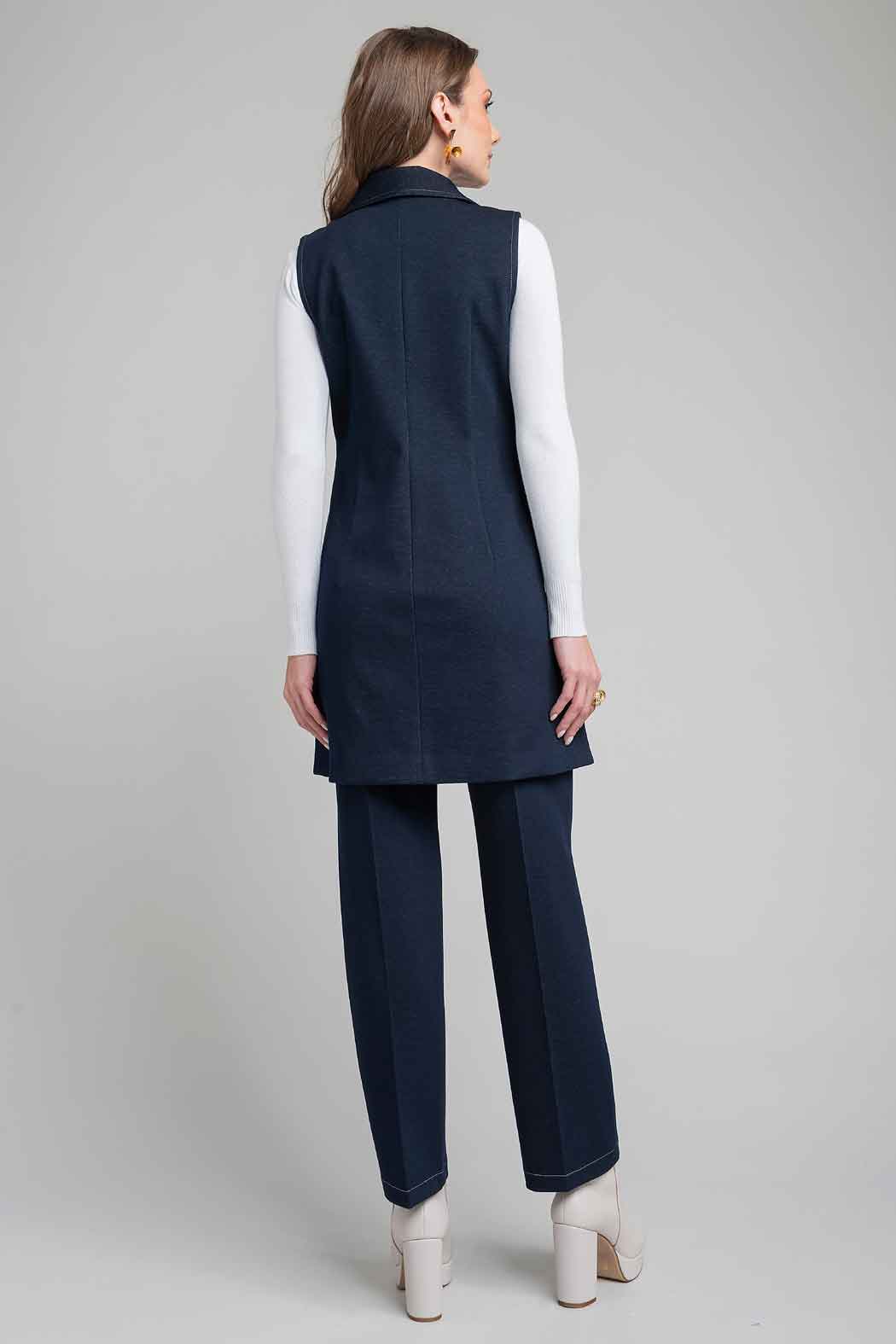 Conjunto De Pantalon Con Chaleco Largo