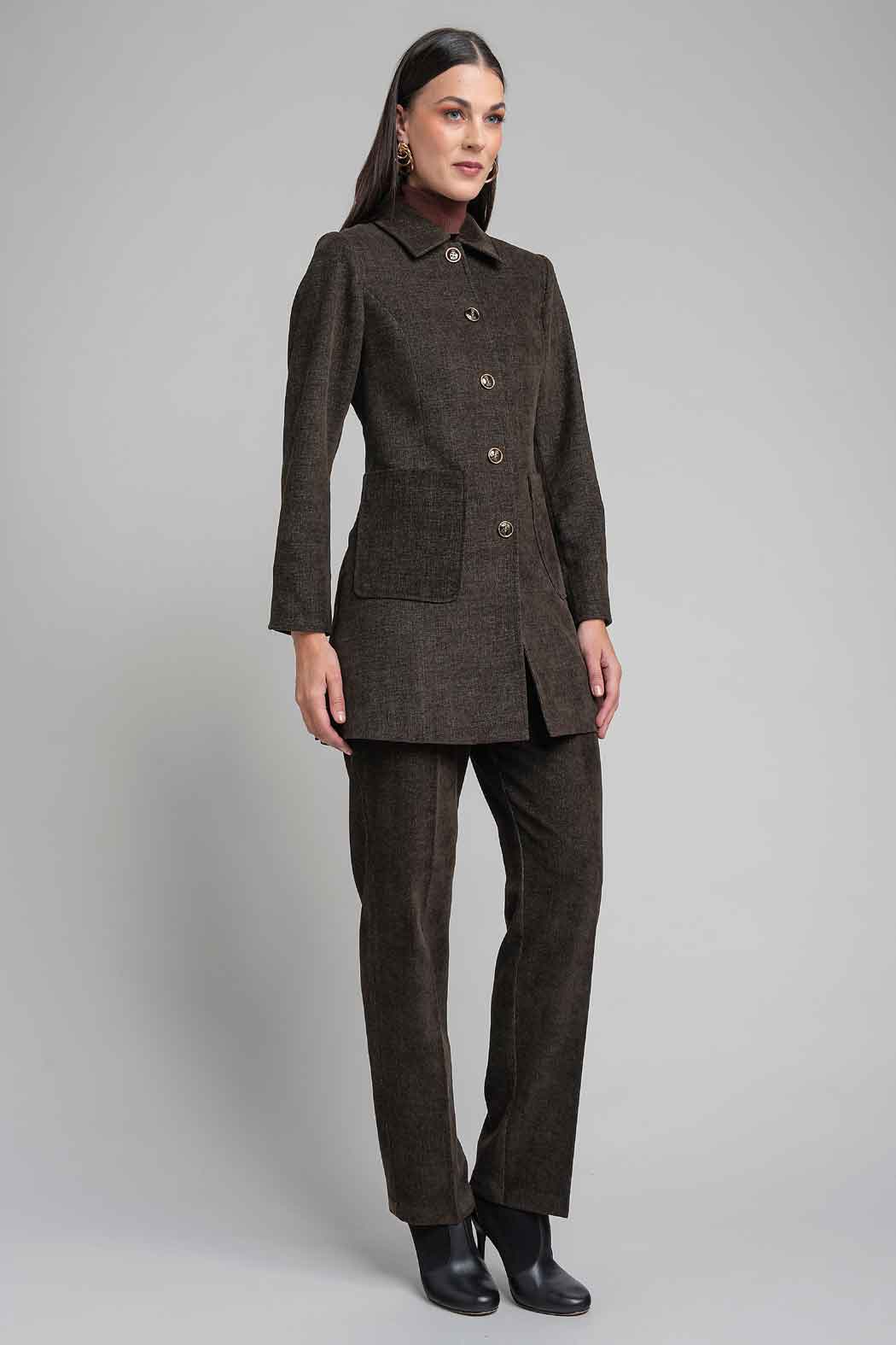 Conjunto De Pantalon Con Saco Largo