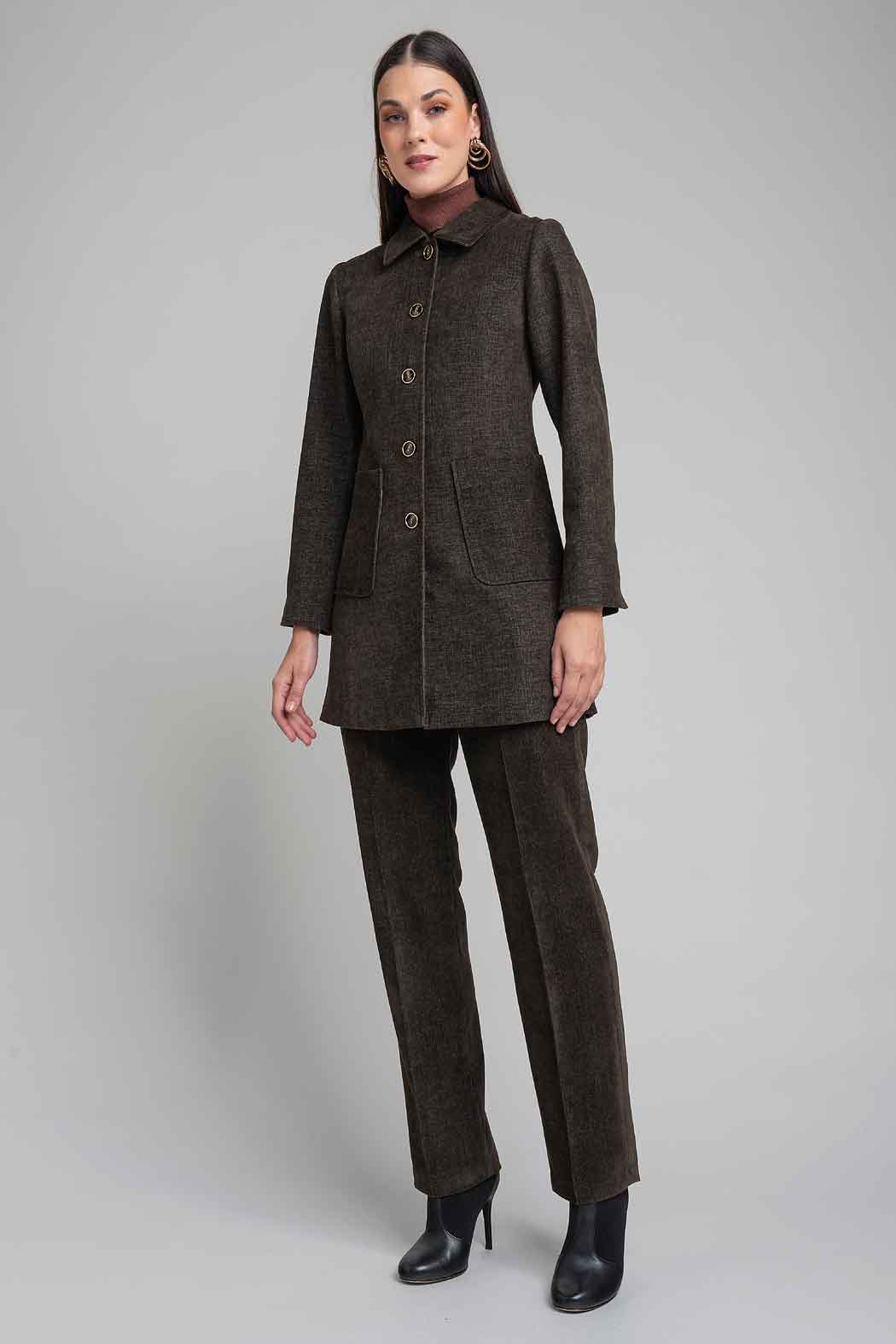 Conjunto De Pantalon Con Saco Largo