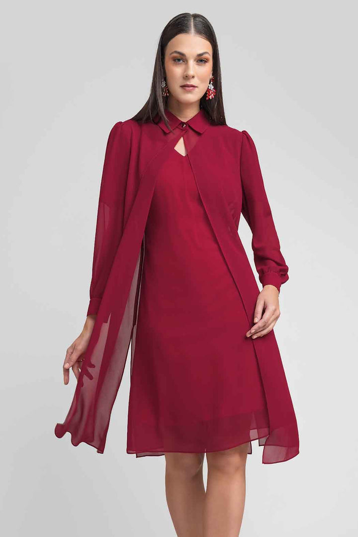 Vestido Con Ensamble Largo