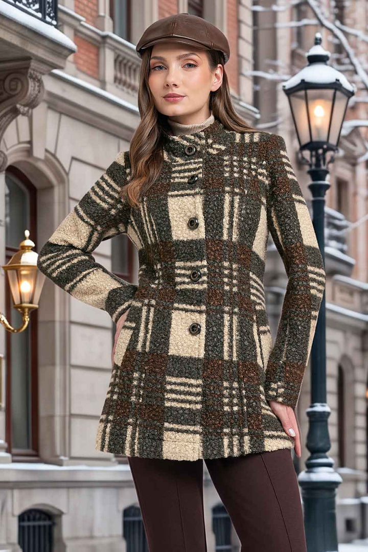 Abrigo Con Estampado De Cuadros