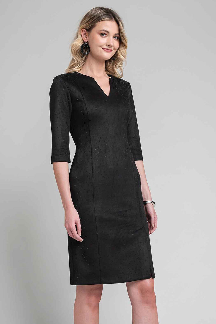Vestido De Gamusa Con Brillos