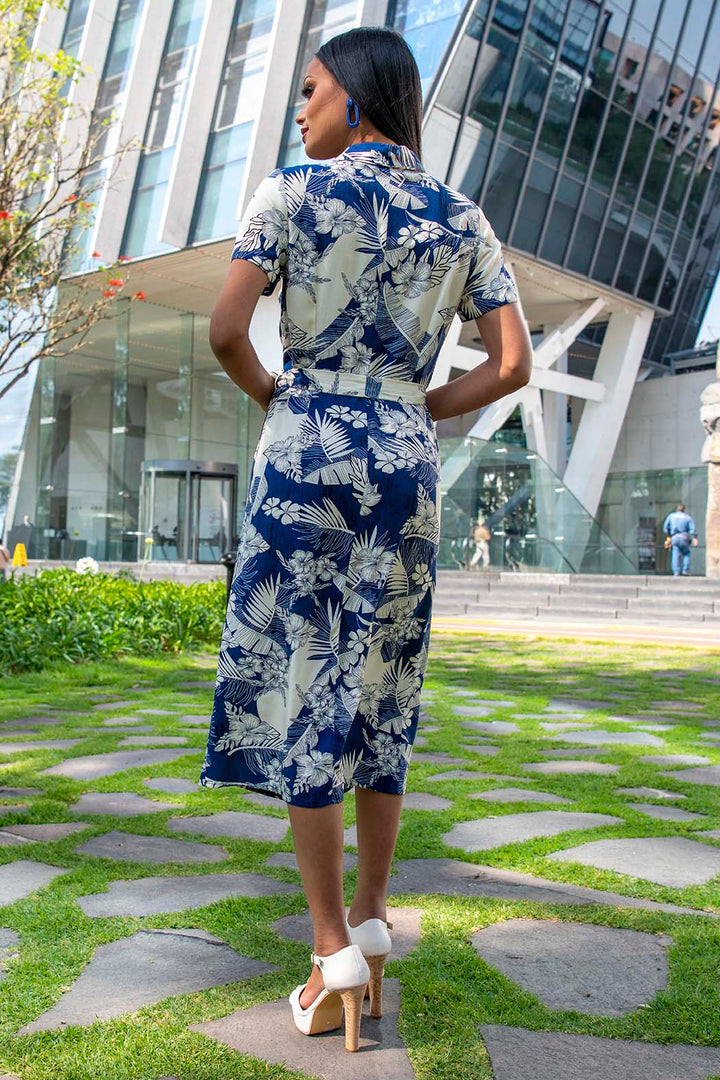 Vestido Camisero Con Estampado De Flores