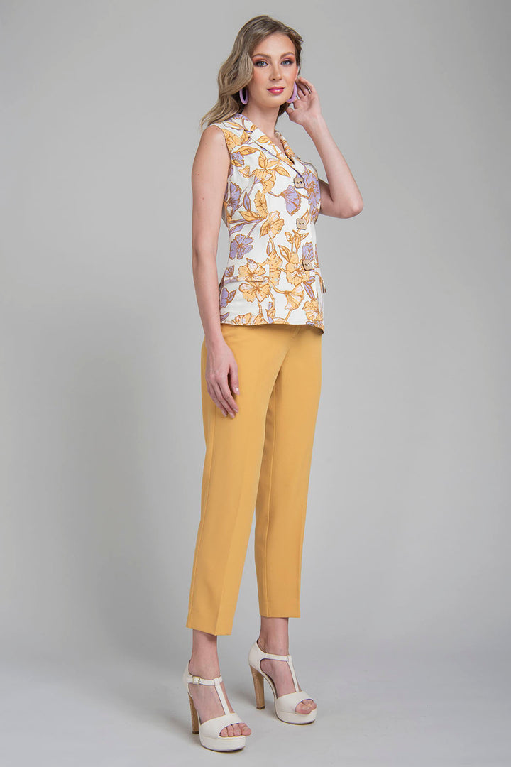 Conjunto De Pantalon Con Blusa Con Estampado De Flores