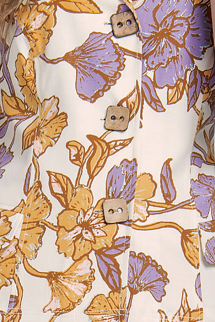 Conjunto De Pantalon Con Blusa Con Estampado De Flores