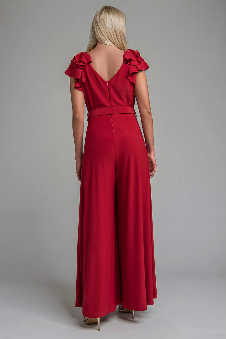 Jumpsuit Con Olanes En Mangas Y Cuello V