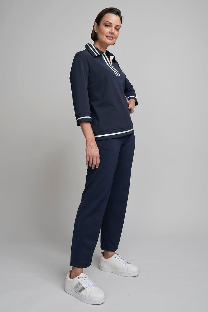 Conjunto De Pantalon Con Blusa Cuello Sport