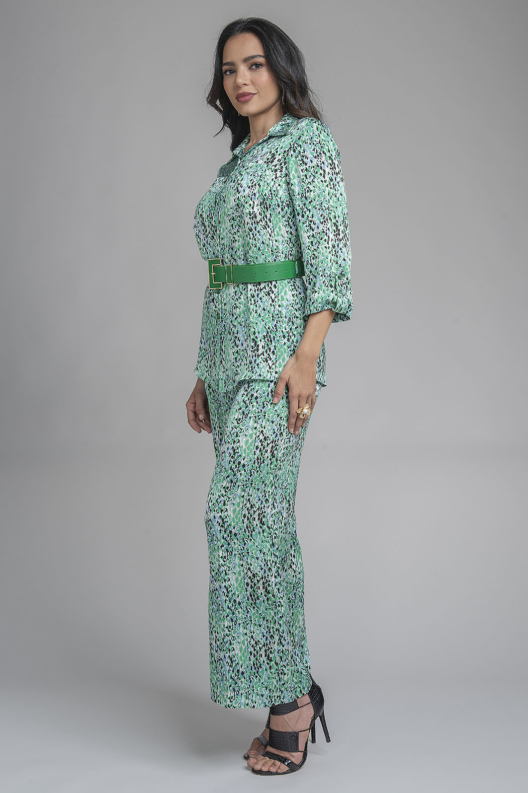 Conjunto De Pantalon Y Blusa Con Estampado De Animal Print