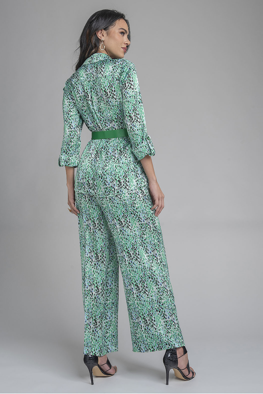 Conjunto De Pantalon Y Blusa Con Estampado De Animal Print