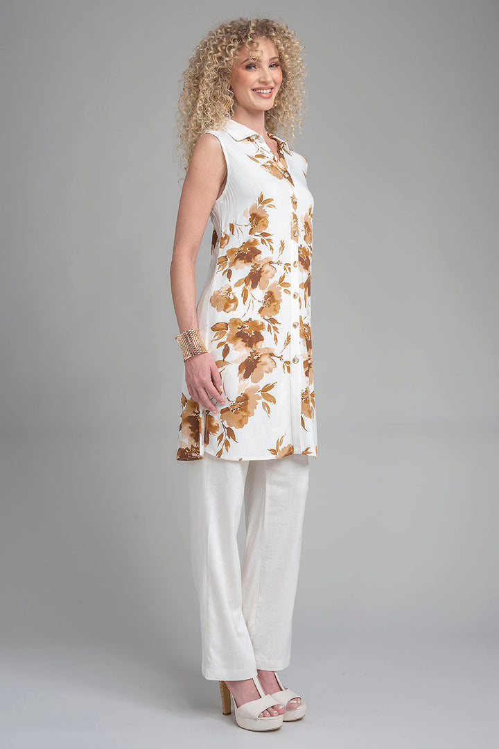 Conjunto De Pantalon Liso Y Bluson Largo Estampado