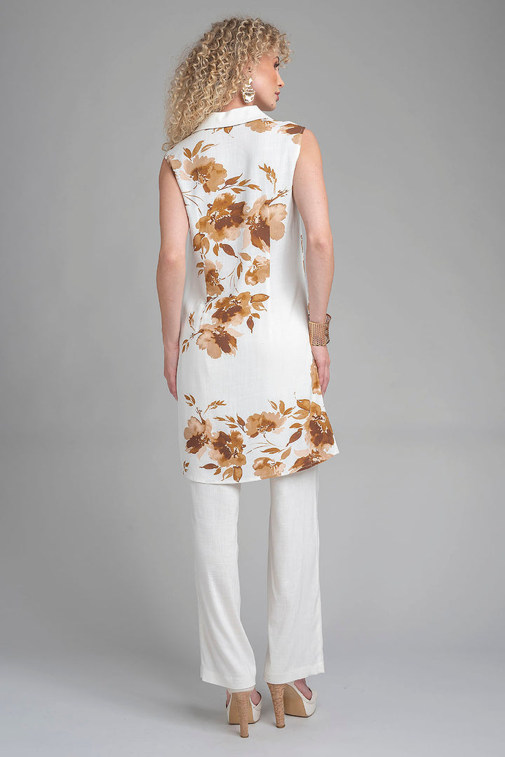 Conjunto De Pantalon Liso Y Bluson Largo Estampado