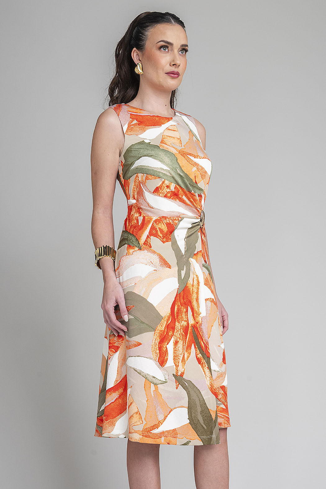 Vestido Estampado Sin Mangas