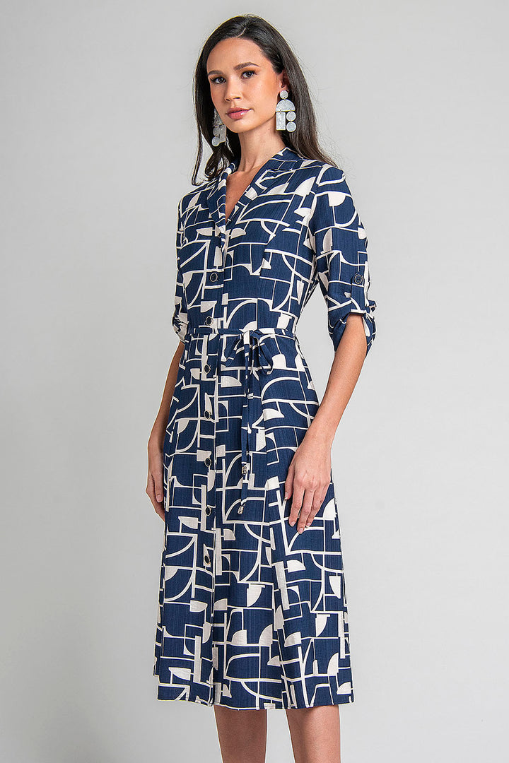 Vestido Estampado Con Elevador En Mangas