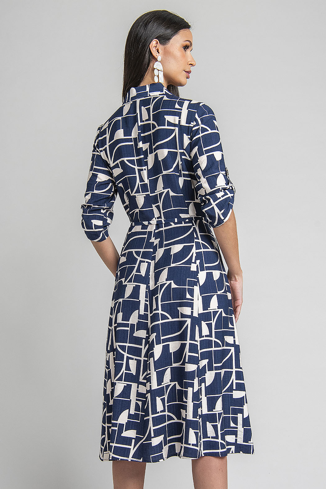 Vestido Estampado Con Elevador En Mangas