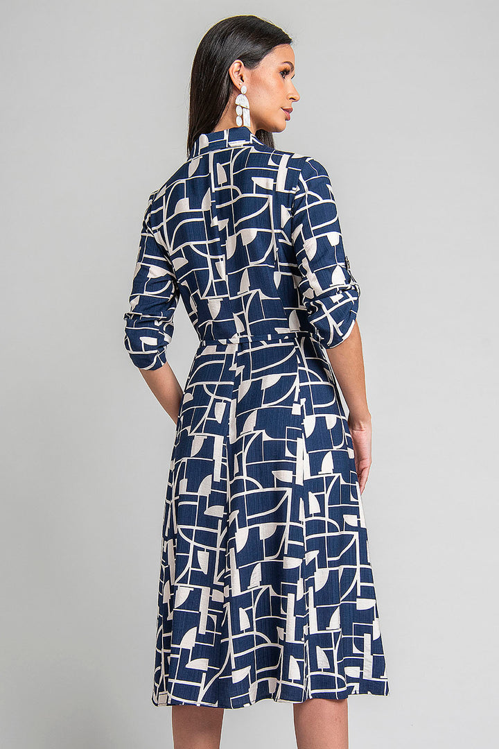 Vestido Estampado Con Elevador En Mangas