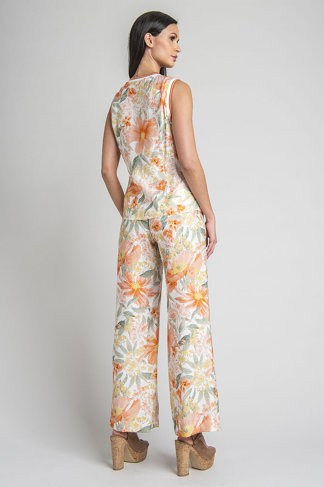Conjunto De Pantalon Y Blusa Con Estampado Floral