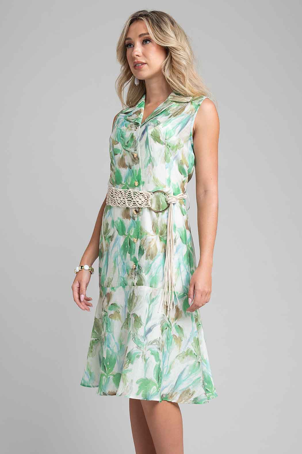 Vestido Estampado Sin Mangas