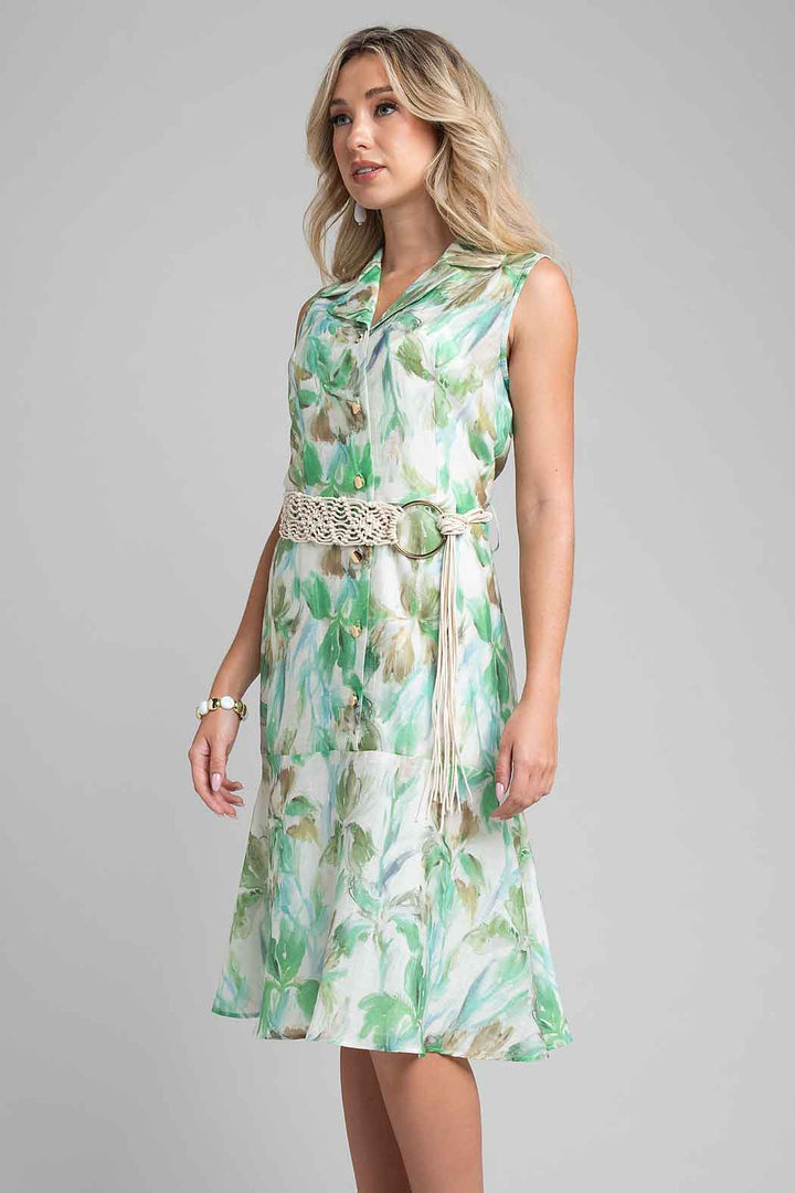 Vestido Estampado Sin Mangas