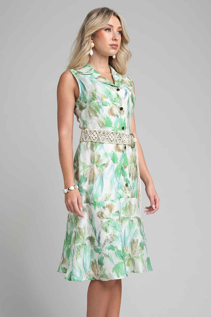 Vestido Estampado Sin Mangas