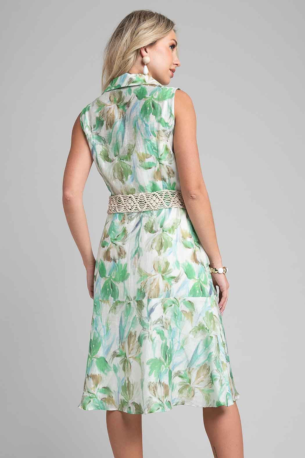 Vestido Estampado Sin Mangas