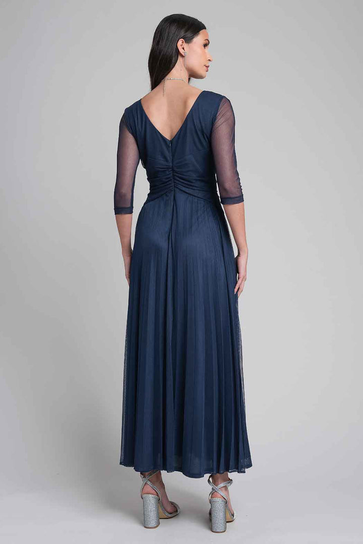 Vestido Mesh Con Escote Cruzado