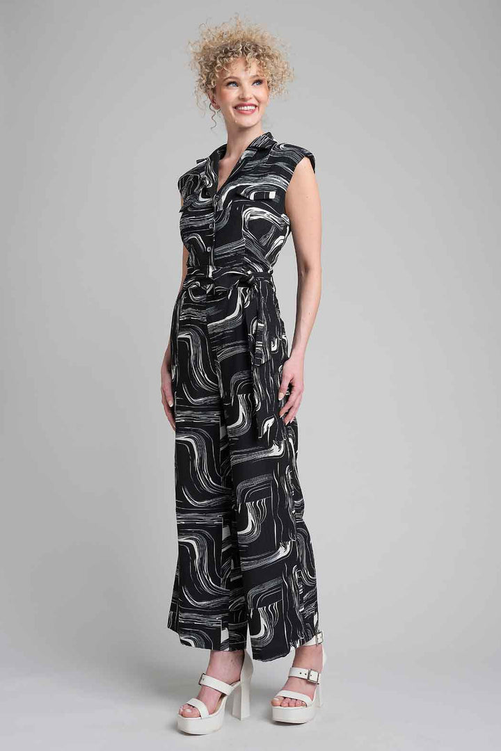Jumpsuit Estampado Con Botones Al Frente