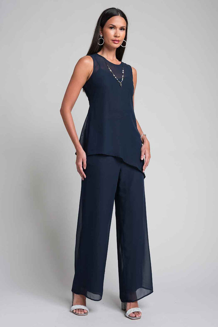 Conjunto De Pantalon Con Bluson Asimetrico