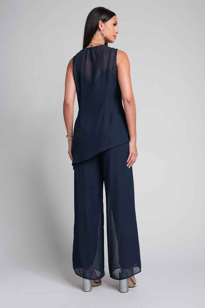 Conjunto De Pantalon Con Bluson Asimetrico
